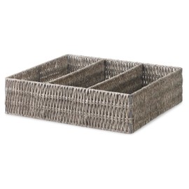 Whitmor Handwoven Natural Seagrass Storage Trays & Baskets - Large Bathroom Organizers for Shelves, Countertops, and Clutter-Free Living, 4 Pack