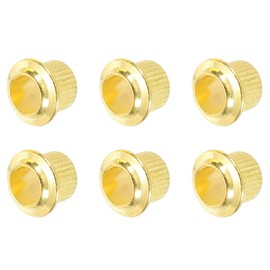 PATIKIL Guitar Tuners Conversion Bushing Adapter Ferrules Conversion Bushings 8.1mm Mount Dia Zinc Alloy Gold Tone for Vintage Guitar Tuning Keys Pack of 6