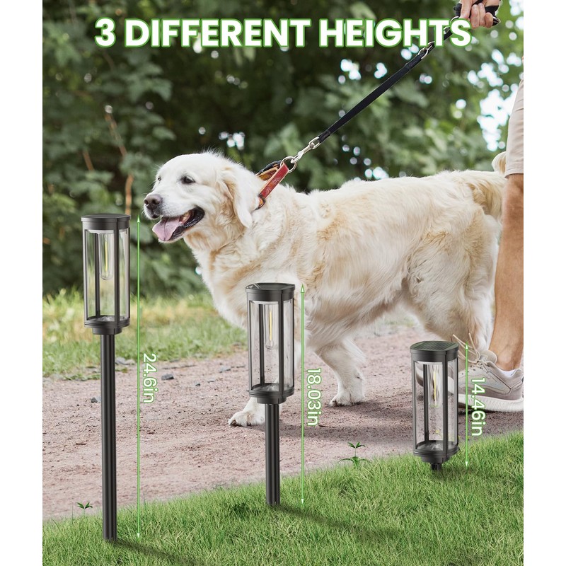 BITPOTT Bright Solar Pathway Lights, 4 Pack Solar Lights Outdoor