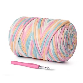 800g T-Shirt Crochet Yarn for Crocheting Crafts/Bags/Basket/Coaster,Hand Knitting Tshirt Yarn for Crochet,228yds T Shirt Yarns with High Elastic Thick Yarns Polyester Fabric (Candy Color)