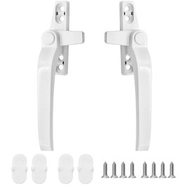 Fizzix Universal Replacement Window Handles - Set of 2, Lockable with Key - Left & Right Handles - Durable and Easy to Install - Ideal for Home & Office Window Repairs