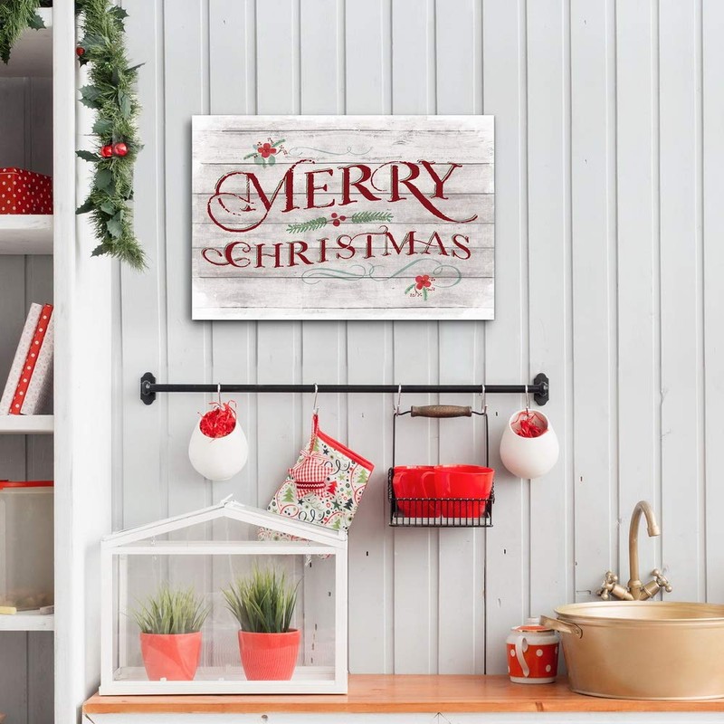 Renditions Gallery Merry Christmas Wall Art, Faux Wood Sign Design
