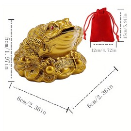 WYSUMMER Lucky Frog Coin, Feng Shui Toad Coin Money Lucky Frog Chinese Charm for Prosperity Home Decoration Gift (6cm x 6cmx5cm)