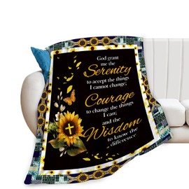 Serenity Prayer Blanket Christian Blanket Christian Gifts for Prayer Women Men Religious Bible Verse Blanket Soft Warm Cozy Fleece Blanket for Couch Sofa Bed 40"x50"