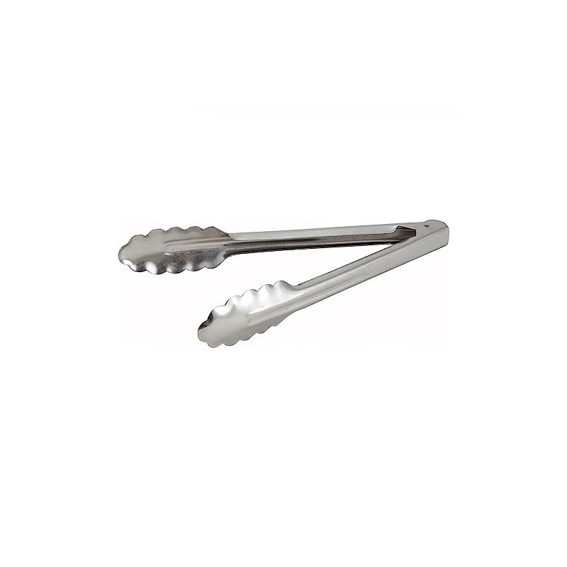 Winco Coiled Spring Heavyweight Stainless Steel Utility Tong, 9-Inch