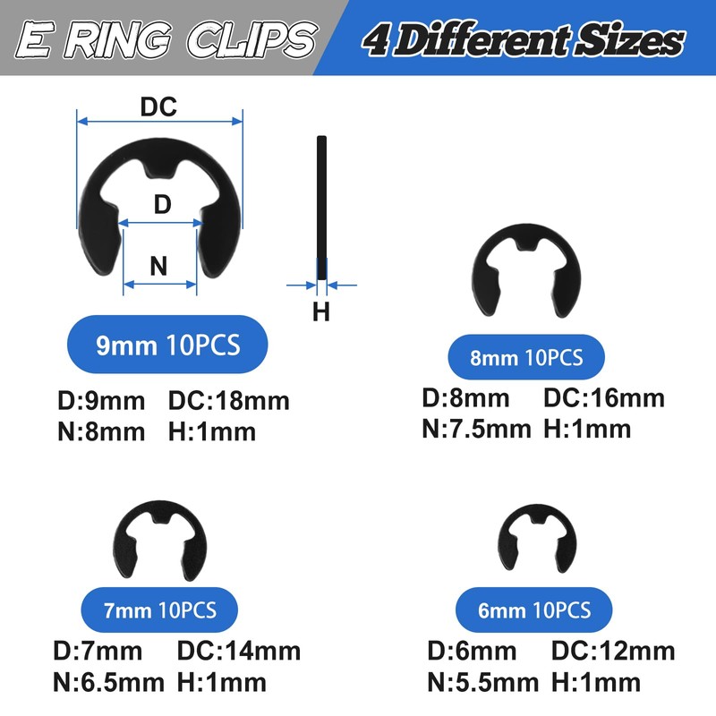 Sopnom E Clips Assortment Kit With Removal and Installation Tool,