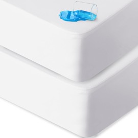 2 Pack Queen Mattress Protector Waterproof, Noiseless & Soft Coverage Queen Size Mattress Cover Fitted Sheets with Deep Pocket up to 14", Super Breathable & Easy Wash Queen Size Mattress Protector