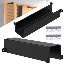 Metal Bifold Door Lock,Fits Bi-Fold Closet Doors, Cabinet Locks Baby Proofing,Doors Safety Locks Keep Toddler, Cats and Dogs Out of Cabinets, Pantry Black (Black, Small 2PCS)