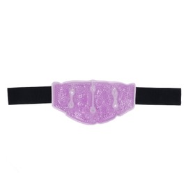 Gel Beads Ice Pack Ice Bag for Neck Adjustable Strap Reusable Hot Cold Pack with Soft Plush Backing for Men Women Purple