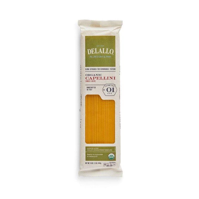 DeLallo Organic Capellini Pasta, Made with Only 100% Semolina Durum