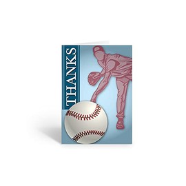 Stonehouse Collection | Baseball Sports Note Cards | Baseball Thank You Cards | Batter Up Appreciation | 10 Count (Pitcher)