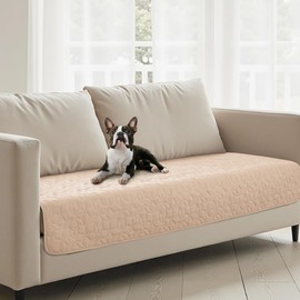 Charlie’s Sofur Waterproof Dog Bed Sofa Cover Protector Pet Blanket (2 Seater 76x178cm) for Couch Furniture Car Boot Non-Slip Quilted Padded Washable for Pets/Dogs/Cats/Kids - Oat