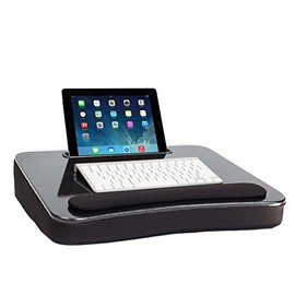 Sofia + Sam All Purpose Memory Foam Lap Desk (Black Sparkle Top) with Tablet Slot - Supports Laptops Up to 17 Inches