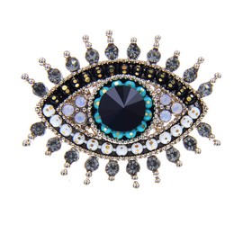 Lucky Evil Eye Brooch Pin Freshwater Pearl and Crystal Vintage Lapel Pin for Wedding Party Prom Multipurpose Brooch Ladies Accessories for Shawl Scarf Buckle Sweater Cardigan-A
