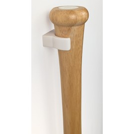 Baseball Bat Wall Mount - Vertical/Vertical Screw Mount Plastic in White, Made in Germany | Xebtec (Vertical)