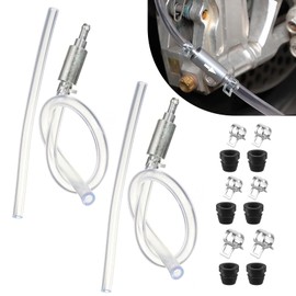 Ferianl 2PCS Brake Bleeder Hose, Motorcycle Hydraulic Brake System Bleeding Tools, One Way Check Valve Tube Bleeding Tool Kit for Motorcycle Clutch with 6 Nozzle Cap & Clamp