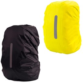 MOPHOEXII 2 Pack Waterproof Rain Cover for Backpack, Backpack Rain Cover with Reflective Strip，Rucksack Rain Cover for Bicycling/Hiking