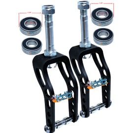 6" Universal Aluminum Caster Fork. FITS 3", 4", 5" and 6" Wheelchair Wheels (Black with Stem Bolt+Bearings)