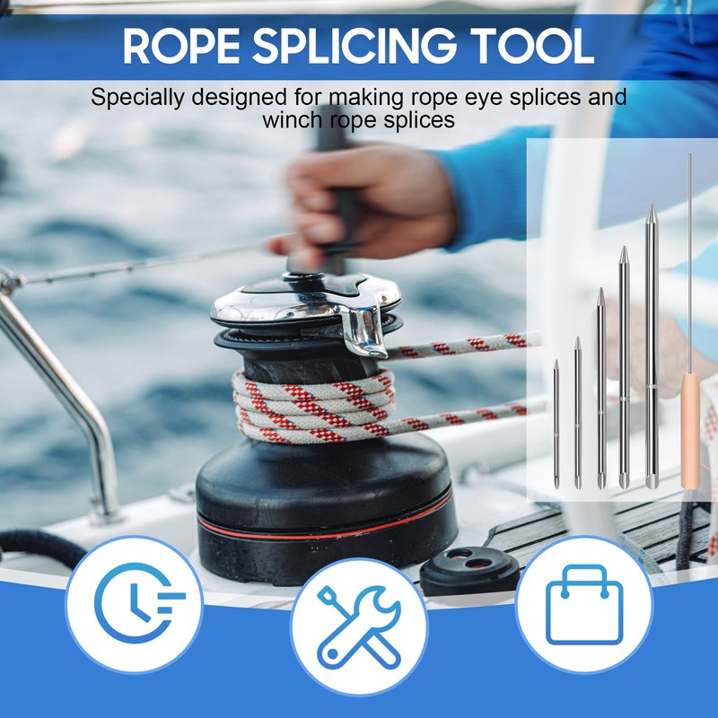 Rope Splicing Tool Kit 7Pcs, Rope Splicing FID Kit Stainless