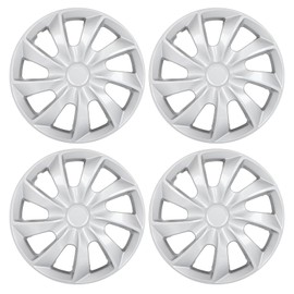 OCPTY Car Wheel Rim Skin Cover Hub Caps 4 Pack 16 inch Hubcap Wheel Cover OEM Steel Wheels High Grade ABS with Retention Ring Black & Silver