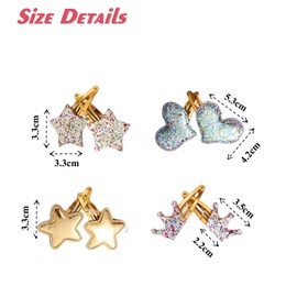 16Packs Hair Clips for Girls Hair Accessories No Slip Glitter Star, Crown, Heart, Butterfly, Cloud Shaped Hair Clips Barrettes and Pins For Party Birthday Gift Supplies Favors