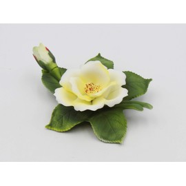 Cosmos Gifts Fine Porcelain White Wild Rose Flower Figurine 2 Pieces Set, 5-1/2 in