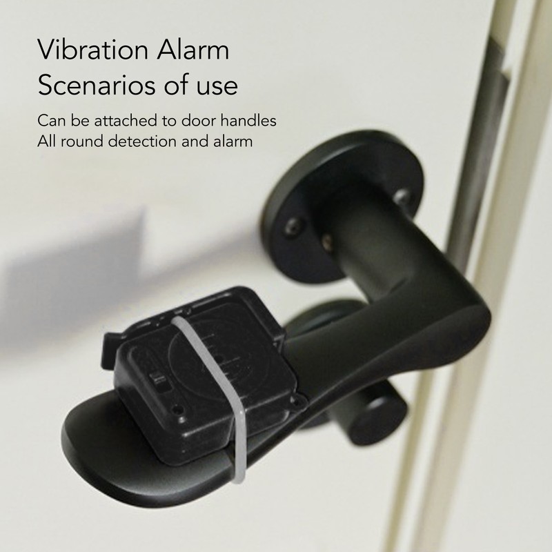 2pcs Door Handle Alarm Anti Theft Vibration Triggered Portable Door