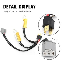 Hoypeyfiy H4 9003 LED Load Resistor Kit, Anti-Flicker Error Decoder Warning Canceller, HID Relay Wire Harness Adapter
