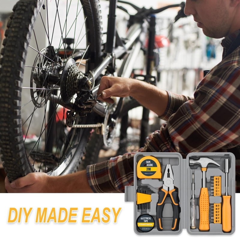 24pc Yellow Household DIY Tool Kit Set, Home Small Tools