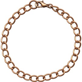 Wide Link Copper Curb Chain Bracelet Necklace Anklet Made in USA (9"")