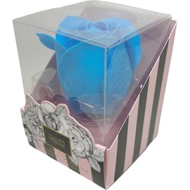 Q-FLA 837111 Soap Flower, Bath Solution, Romano Petite, Blue, Set of 2, Individually Packaged, Rose, Petite Gift, Gift, Celebration, Bingo Festival, Loose