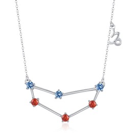 CHENGHONG Capricorn Necklace 925 Sterling Silver Birthstone Necklace Capricorn Zodiac Pendant Necklace Birthstone Jewellery Birthday Capricorn Gifts for Women Girls