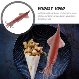 NOLITOY Kensaki Squid Model PVC High Definition Squid Figure for Kitchen Restaurant Display Food Sample Cooking Photography Props Interior Decor Sea Creature Toy
