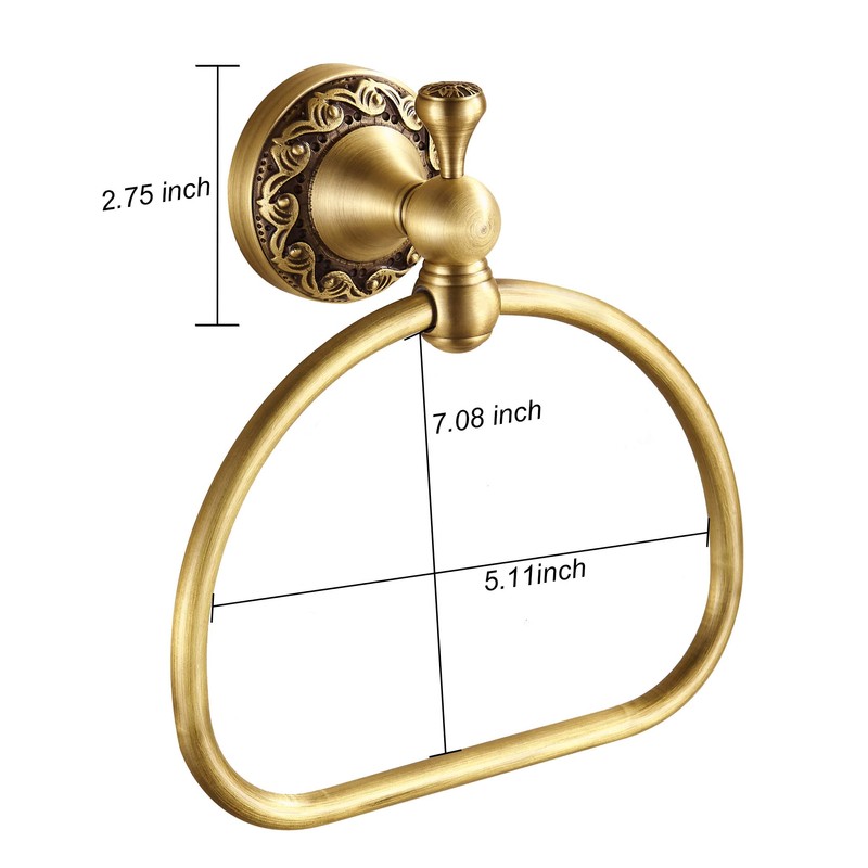 WOLIBEER Brass Towel Ring,Antique Hand Towel Holder, Bathroom Hand Towel