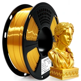 Geeetech Silk PLA Filament 1.75mm for 3D Printer, Metal-Like Shiny Consumables 1kg (2.2lbs) 1 Spool, Dimensional Accuracy +/- 0.02 mm, Metallic Gold Silk Filament