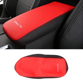 LEXLEY Armrest Box Cover Center Console Pad Waterproof Anti-Scratch Leather Protector Covers For Nissan Altima 2019 2020 2021 2022 2023 2024 2025-Black+Red