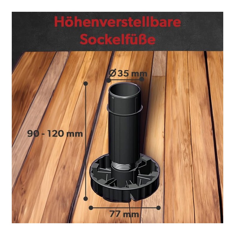 siwitec 20 x Black Base Foot Complete Set 100mm Includes