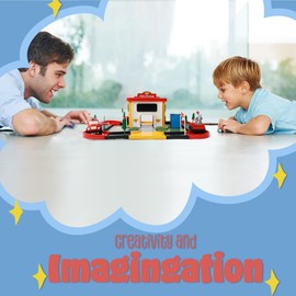 DIVCHI Fire Station Playsets Drivers Car Playset Includes Fire Toy Car, Vehicle for Kids, 3+ Years