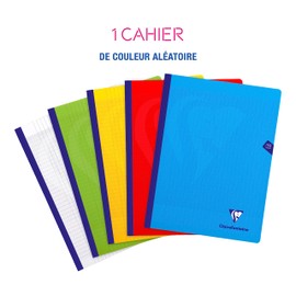 Clairefontaine 309341C - Kladde / Notizbuch Mimesys, Fadenbindung, DIN A4+ 24x32 cm, 96 Blatt 90g, französische Lineatur, Einband aus PP, farbig sortiert, 1 Stück