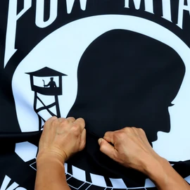 Anley Rip-Proof Double Sided 3-Ply Pow Mia Flag 3x5 Ft - Vivid Color, Canvas Header and Wrinkle Resistant - The Strongest, Longest Lasting You are Not Forgotten Flags 3 X 5 Ft