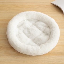 SHENGOCASE 14" Fluffy Faux Fur Cat Tree Tower Replacement Bed Cushion Pillow with Hook Tapes, Round Donut Cuddler Cat Dog Bed for Desk Table