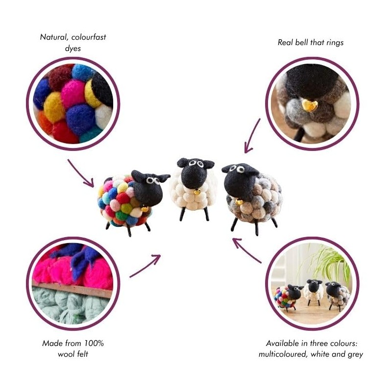 Paper High Felt Sheep Ornament - Cute Home Décor -