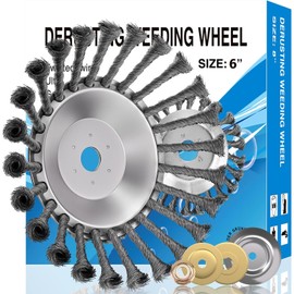 Ounyoizs Steel Wire Grass Trimmer Head,Universal Steel Wire Trimmer Head,Removable Wire Weed Trimmer Head,Weed Eater Head for Moss Grass Rust Removal,Paving Stone,Pavement Joints or Driveway (6 Inch)