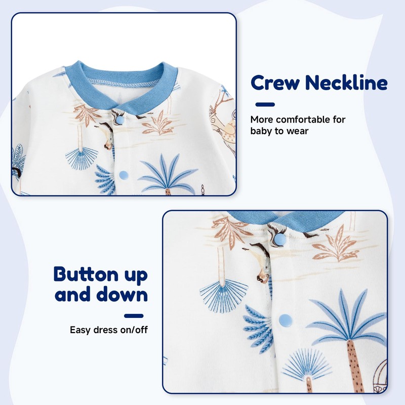 JiAmy Newborn Baby Boy Girls Rompers Clothes Set, Cotton One