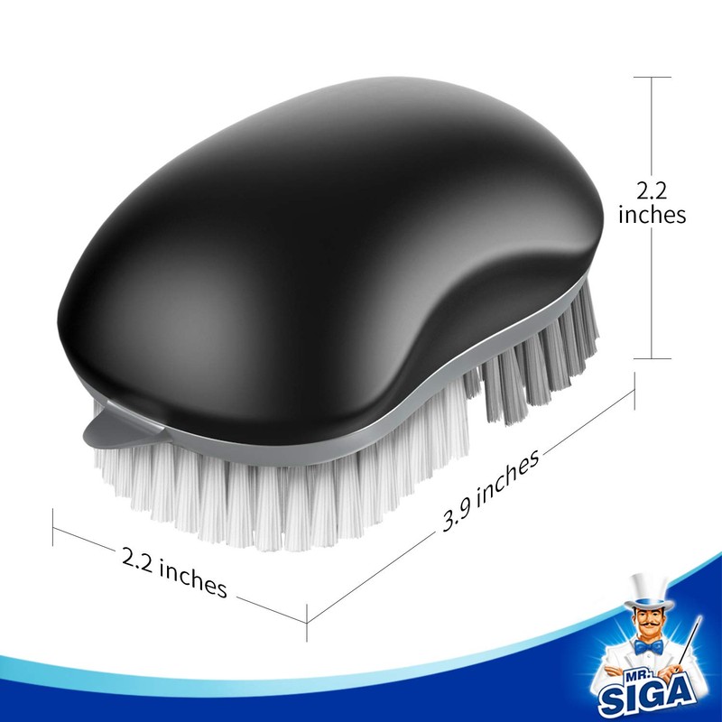 MR.SIGA Fruit and Vegetable Cleaning Brush, Pack of 2, Black
