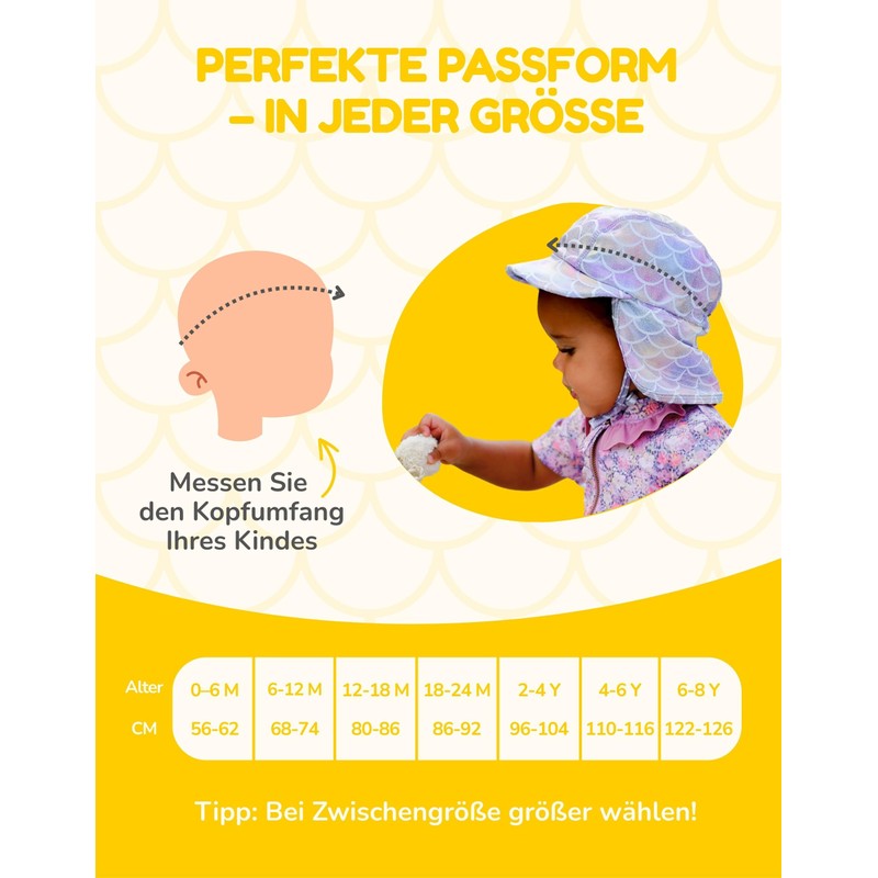 Mikk-line Baby Sun Hat with Neck Protection SPF 30 Lightweight