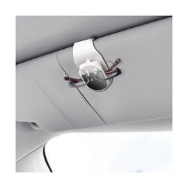 Sandfren Sunglass Holder for Car Visor, Vehicle Eyeglass Hanger Clip with Sponge Padded for Ticket Card, Automotive Interior Sun Glasses Mount Accessories, Universal for SUV Sedan Truck (Beige)