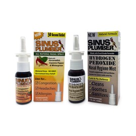 Sinus Plumber Allergy Cold Combo - Hot Pepper and Hydrogen Peroxide Nasal Sprays