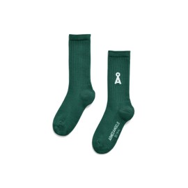 ARMEDANGELS SAAMUS BOLD Unisex Organic Cotton Socks, Emerald Green, 35 - 38