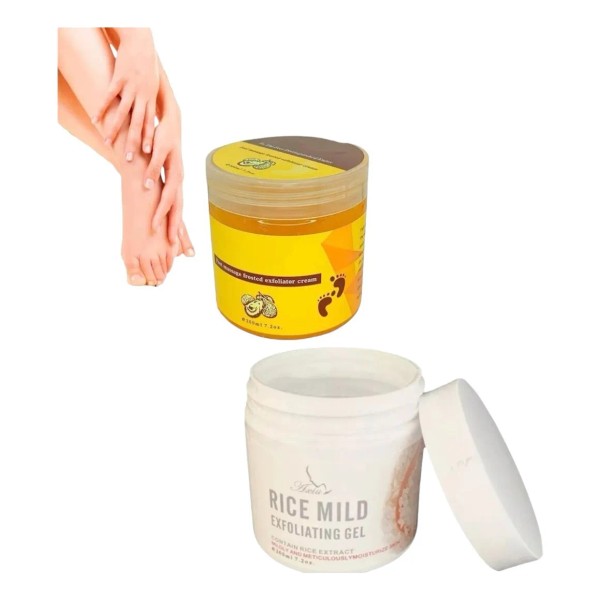Kit 2 Exfoliantes De Arroz Y Exfoliante De Pies Axiu